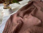 KyraHome 100% Cotton Throw Blankets, 90"x104" King Size, Organic Cotton Pre-Washed, Lightweight Gauze Fall Throw Blankets, Layering Muslin Blankets Bed Coverlet, All Season, (Brown)