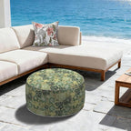 LVTXIII Inflatable Stool Ottoman Footrest with Handle, Decorative Fade-Resistant Foot Stool, Indoor or Outdoor Pouf for Home Garden and Camping Use, 31x31x14, Green Rose