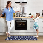 WISELIFE Anti Fatigue Floor Mat - 4/5 Inch Thick Kitchen Mat Non Slip Waterproof Heavy Duty Ergonomic Comfort Mat Durable for Home, Office, Sink, Laundry,(22" x 54", Blue)