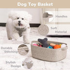 CHICVITA Storage Basket for Gifts, Small Gift Basket for Nursery Toy Organizer, Decorative Cotton Rope Baskets with Handles for Shelves, Closet, 13 x 9.8 x 5 inches, Brown