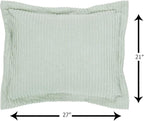 Better Trends Chenille Bedspreads Queen Size, Sage 100% Cotton Chenille Stripe Design Tufted Bedding Coverlet Soft Lightweight, 102"x110" with 2 Sham 3 Pieces Set Jullian Collection
