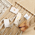Mkono Hanging Photo Display Boho Macrame Wall Decor with Light, Teen Girl Teenage Gifts, Pictures Cards Frame Holder Art Hanger for Christmas Birthday Party Bedroom Dorm, with 30 Wood Clips, Ivory