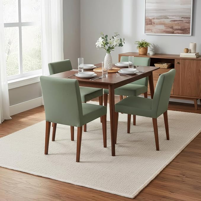 Jute & Cotton Rug 6x9 Natural Fiber Rug Braided Rugs for Bedroom- Farmhouse Woven Carpet - Mid-Century Modern Floor Covering for Bedroom Living Room, 6' x 9'