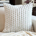 Aeckself Handmade Boho Chenille Tufted Pillow Cover 18x18 Inch, Decorative Square Throw Pillow Cover Neutral Pillowcase for Couch Bedroom Living Room, Green White