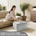MeMoreCool Stuffed Round Pouf Ottoman Foot Rest, Floor Pouf Foot Stool with Soft Foam Chunk Filling, Small Round Ottoman Footstool Circle Footrest for Living Room