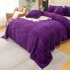 YUSOKI Sherpa Throw Blanket-3D Stylish Design Super Soft Fuzzy Cozy Warm Blanket Thick Plush Fluffy Furry Blankets for Teen Girls Women Couch Bed Sofa Chair Men Boys Gift (Purple,50"x65")