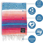 Benevolence LA Authentic Handwoven Mexican Blanket | Yoga Blankets, Outdoor, Picnic, Beach, Camping | Equestrian Saddle | Serape 50x70 inches - Coral, Pack of 1