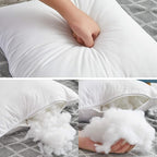 Oubonun 22 x 22 Throw Pillow Inserts (Set of 2) with 100% Cotton Cover - 22 Inch Square Interior Sofa Decorative Pillow Insert Pair - White Couch Pillow