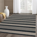 Lahome Elance Striped Easy Jute Outdoor Patio Rug, Washable 5x7 Area Rugs for Living Room Office Indoor Outdoor Carpet, Farmhouse Non Shedding Stain Resistance Carpet for Dining Room Backyard Deck