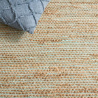 SAFAVIEH Area Rug 5x8 - Cape Cod Collection - Turquoise & Natural, Handmade Jute & Cotton, Ideal for Living Room, Bedroom, Dining Space (CAP236K)