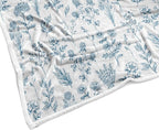 Floral Fuzzy Blanket Boho Floral Throw Blanket, Blue Botanical Flowers Blankets, Soft, Flannel, Warm, Rustic Flowers Bed Blankets All Season for Couch Bedroom Living Room 50X60 Inch