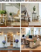 Plant Stand Indoor Tall: Corner Wood Plant Stand 2 Pack Mid Century Modern Decor - Small Round Plant Table for Indoor Plants - Outdoor Plant Holder for Patio Living Room Bathroom Office (Burlywood)