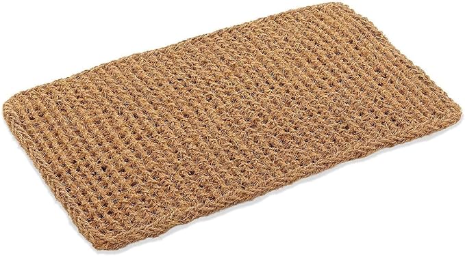 Kempf Dragon Weave Coco Coir Doormat, 18" x 30", Hand-Twisted Interwoven Fibers, Breathable Woven Backed Scraper Mat for Indoor Outdoor Entryways