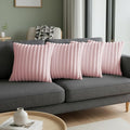 Pink Throw Pillow Covers 20 x 20 Set of 4, Cute Boho Throw Pillow Cover for Couch/Bed, Decorative Pillows Covers for Sofa/Bed, Accent Pillow Covers for Living Room, Rustic/Home/Room Decor