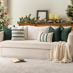 MIULEE Pack of 2 Christmas Pillow Covers 20x20 Inch Dark Green Farmhouse Decorative Throw Pillow Covers with Stitched Edge Soft Chenille Solid Dyed Couch Pillow Covers for Sofa Bed Living Room