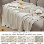 PHF 100% Cotton Muslin Blanket King Size 108"x90", 4-Layer Lightweight Gauze Throw, Breathable Cloud-Soft Minimalist Blanket for Bed, Couch, Camping & Baby, Oat Milk, Ideal Gift