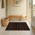 2x4 Retro Buffalo Plaid Indoor Entryway Runner - Front Door Mat Indoor Entrance, Non Slip Washable Rug for Kitchen, Living Room and Fireplace, Washable Easy Jute Red and Black Fall & Holiday Decor