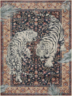 Moynesa Tiger Washable Area Rug, 9x12 Living Room Rug, Vintage Non Slip Large Rug for Dining Room, Ultra Thin Boho Soft Stain Resistant Indoor Carpet for Bedroom Guest Room, Puce Red