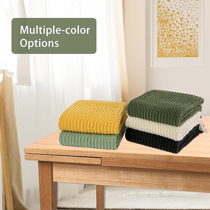 Blagic Knitted Throw Blanket for Couch, Bed and Sofa. Super Soft Blanket with Tassels, Sage Green Throw Blanket, 50 x 60 Inches Lightweight & Cosy Home Decor