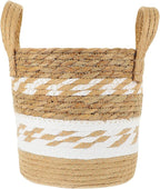 Happyyami Woven Seagrass Plant Basket Planter for Indoor Plants, Large Handwoven Straw Planter with Liner, Floor Storage Basket for Home and Garden Decor