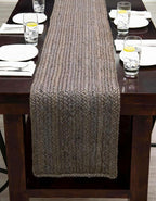 Unique Loom Braided Jute Collection Area Rug - Dhaka (1' 2" x 10' Table Runner, Gray)