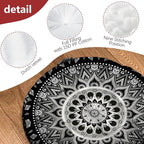 Mandala Meditation Cushion, Boho Meditation Mat, Meditation Pillows for Sitting on Floor, Cushions for Sitting in Home and Outdoor, Round Floor Pillows Cushion Seating for Yoga Accessories 22'' X 22''