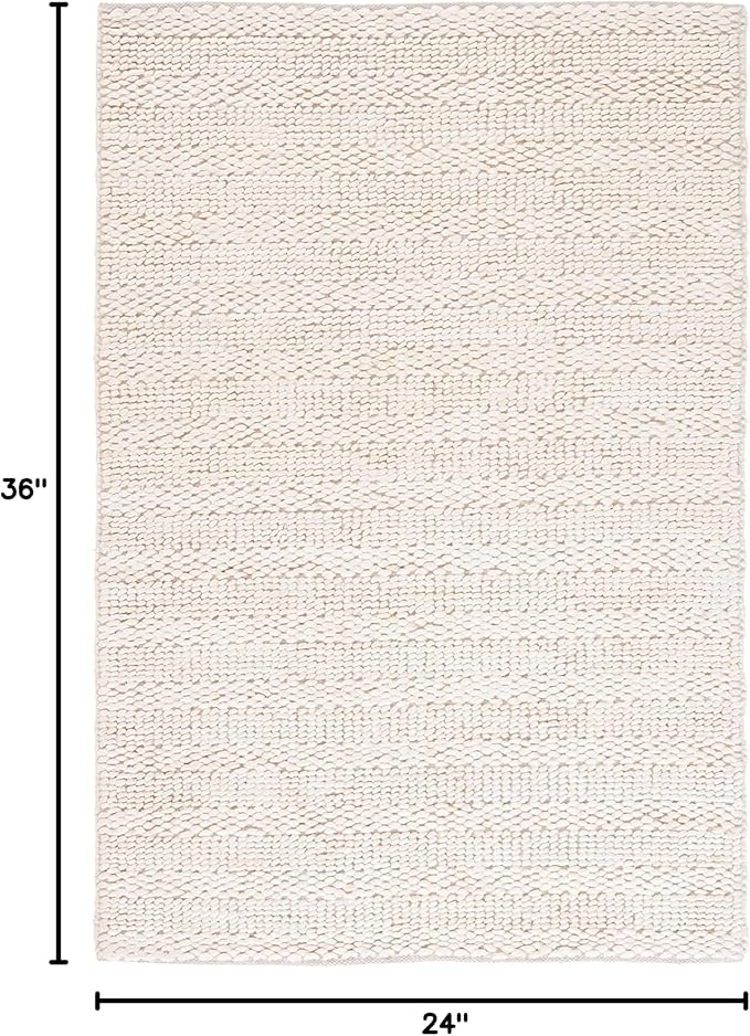 SAFAVIEH Natural Fiber Collection Accent Rug - 2' x 3', Bleach, Handmade Jute, Braided Woven Design, Ideal for Entryway, Living Room, Bedroom (NF212D)