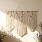 Tempospark Large Macrame Wall Hanging, 43" Wx32 L Boho Wall Hangings for Living Room Bedroom Nursery, Boho Chic Large Macrame Tapestry for Bedroom Wall Decor (Weave)