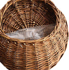 Woven Flower Basket, Pure Handmade Rattan Flower Pots with Handle, Easy Hanging, Wall Storage Woven Baskets, Wall Storage Basket for Garden Outdoor, Large