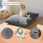 MAXYOYO 3 in 1 Kids Bean Bag Chair Bed, Convertible Chair Folds from Bean Bag to Lounger, Child Floor Sofa for Gaming, Reading, Floor Mattress with High-Density Foam Filling