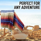 Hydration Nation Authentic Large Handwoven Mexican Striped Throw Blanket - Soft, Durable, Eco-Friendly - 70"x50" – Sunrise