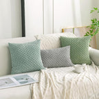 Set of 4 Sage Green Decorative Throw Pillow Covers 20x20 Inch Corduroy Pillow Covers for Bed Couch Sofa Living Room Soft Square Cushion Cases