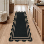 Modern Hallway Runner Rug, 2x6 Washable Easy Jute Rugs for Entryway Kitchen Farmhouse Indoor Outdoor Carpet, Non Slip Runner for Bedroom Porch Laundry