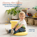 ECR4Kids SoftZone Floor Cushions, Round, Flexible Seating, Yellow, 6-Piece