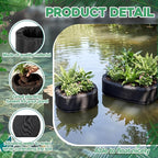 2 Pcs Floating Pond Planter Woven Fabric Floating Planters for Ponds Hydroponics Ponds Water Features and Decorations (Oval,9 Inches/ 5.5 Inches)