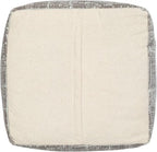 LR Home Transitional Distressed Geometric Gray/Ivory Polyester Blend Cube Pouf for Home Decor | Indoor Foot Rest for Living Room & Bedroom | 18 x 18 x 18 Stuffed Ottoman for Seating