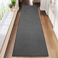 2x8 ft Runners for Hallways Extra Long Woven Washable Kitchen Runner Mat Rugs Non Slip, Soft Entryway Laundry Hall Floor Runner Carpet for Bedroom Hallway Living Room, Black