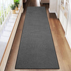 2x8 ft Runners for Hallways Extra Long Woven Washable Kitchen Runner Mat Rugs Non Slip, Soft Entryway Laundry Hall Floor Runner Carpet for Bedroom Hallway Living Room, Black