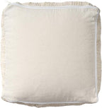 LR Home Birch/Silver Bordered Hand-Loomed Cotton Blend Cube Pouf with Jute Braid for Home Décor | Transitional Foot Rest for Bedroom & Living Room | 18 x 18 x 18 Stuffed Ottoman for Seating