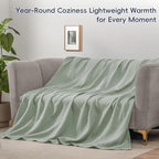 PHF 100% Cotton Muslin Blanket Twin XL Size 66"x90", 4-Layer Lightweight Gauze Throw, Breathable Cloud-Soft Minimalist Blanket for Bed, Couch, Camping & Baby, Sage Green, Ideal Gift