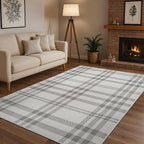 CAMILSON Easy Jute Rug 8x10, Indoor Outdoor Off-White Color Fiber Area Rugs for Entry, Living Room and Bedroom Rug, Checkred Boho Woven Design, Easy-Cleaning, Washable Outside Carpet (8 x 10)