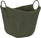 Household Essentials Natural Woven Wicker Storage Basket with Handles