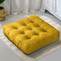NEST & LOOM Floor Cushions - Floor Chair Pillow, Meditation Cushion, Square Large Floor Pillow, Solid Thick Tufted Floor Pillow - Yellow - 21.65" x 21.65"