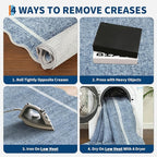 GarveeHome Scalloped Washable Kitchen Runner Rug 2x8, Blue Runners for Hallway, Non Slip Boho Soft Bathroom Throw Mat Bordered Carpet Runner for Laundry Entryway Bedroom 2 ft x8 ft Blue