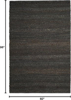 SAFAVIEH Area Rug 5x8 - Natural Fiber Collection - Charcoal, Handmade Jute, Braided Woven Design, Ideal for Living Room, Bedroom (NF212C)