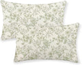 Sage Green Pillow Covers 12x20 Set of 2 Light Green Floral Chinoiserie Throw Pillows Rustic Toile Flower Decorative Pillow Cases Outdoor Chinoiserie Decor Lumbar Cushion Case for Couch Sofa
