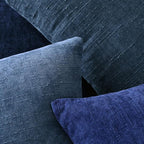 Set of 4 Soft Textured Decorative Throw Pillow Covers 16x16 Inch Cozy Farmhouse Cushion Cover Square Accent Pillow Cases for Bed Couch Sofa Living Room, Blue