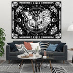 Skeleton Butterfly Tapestry Black and White Skull Mushroom Plants Tapestries Hippie Aesthetic Tapestry Wall Hanging for Bedroom Living Room Dorm (Black, 80” x 60”)