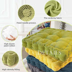 2 Pack Meditation Floor Pillow Large Square and Round Floor Cushions for Adults Purple Corduroy Floor Seat Pillows Cushion for Living Room Balcony Tatami Yoga,18x18 Inch