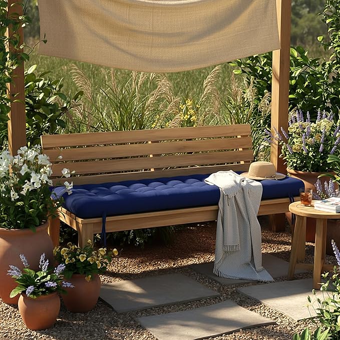 Long Floor Cushion Large Floor Cushion with Brushed Cotton 74.8 x 27.5 x 3.15 in Jumbo Lounger Pillow for Outdoor Indoor Bay Window Meditation Yoga Reading Sleeping(1 Pc,Navy Blue)